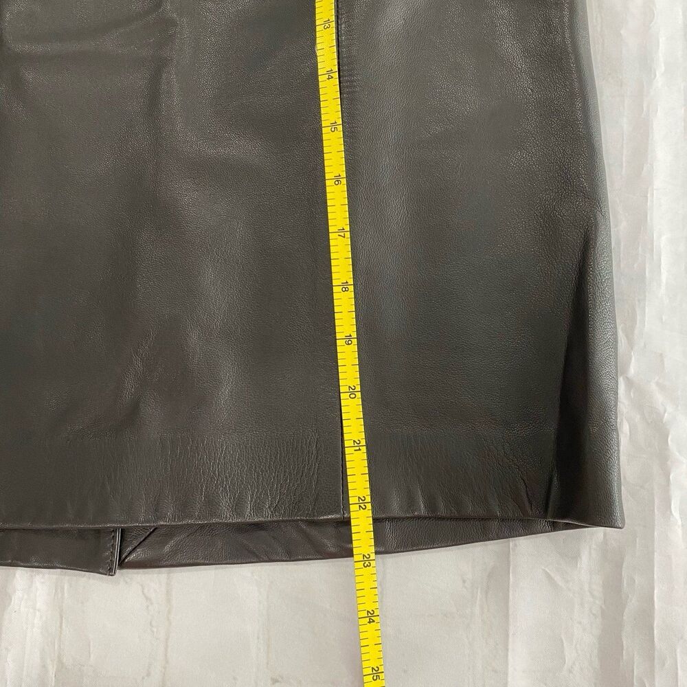 Talbots Skirt Women’s Size 6 Color Brown Leather Lined - Picture 3 of 10
